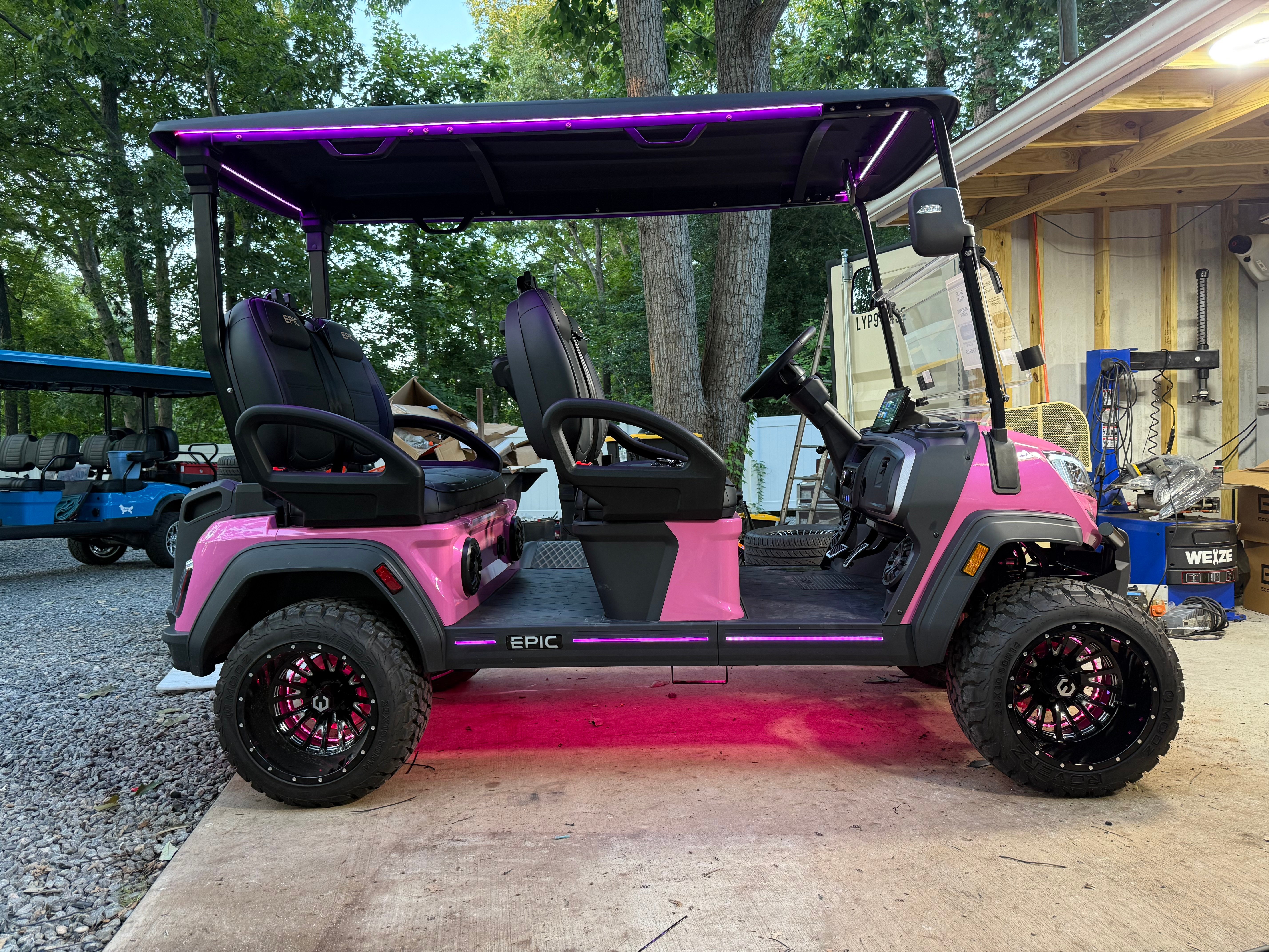 EPIC PINK Cart custom wheel ring lights