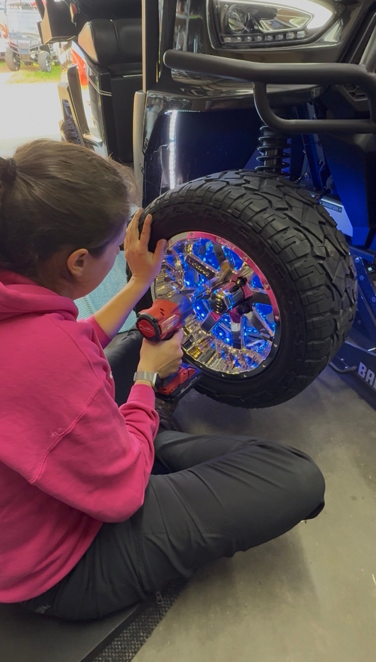 Golf Cart Wheel light install 